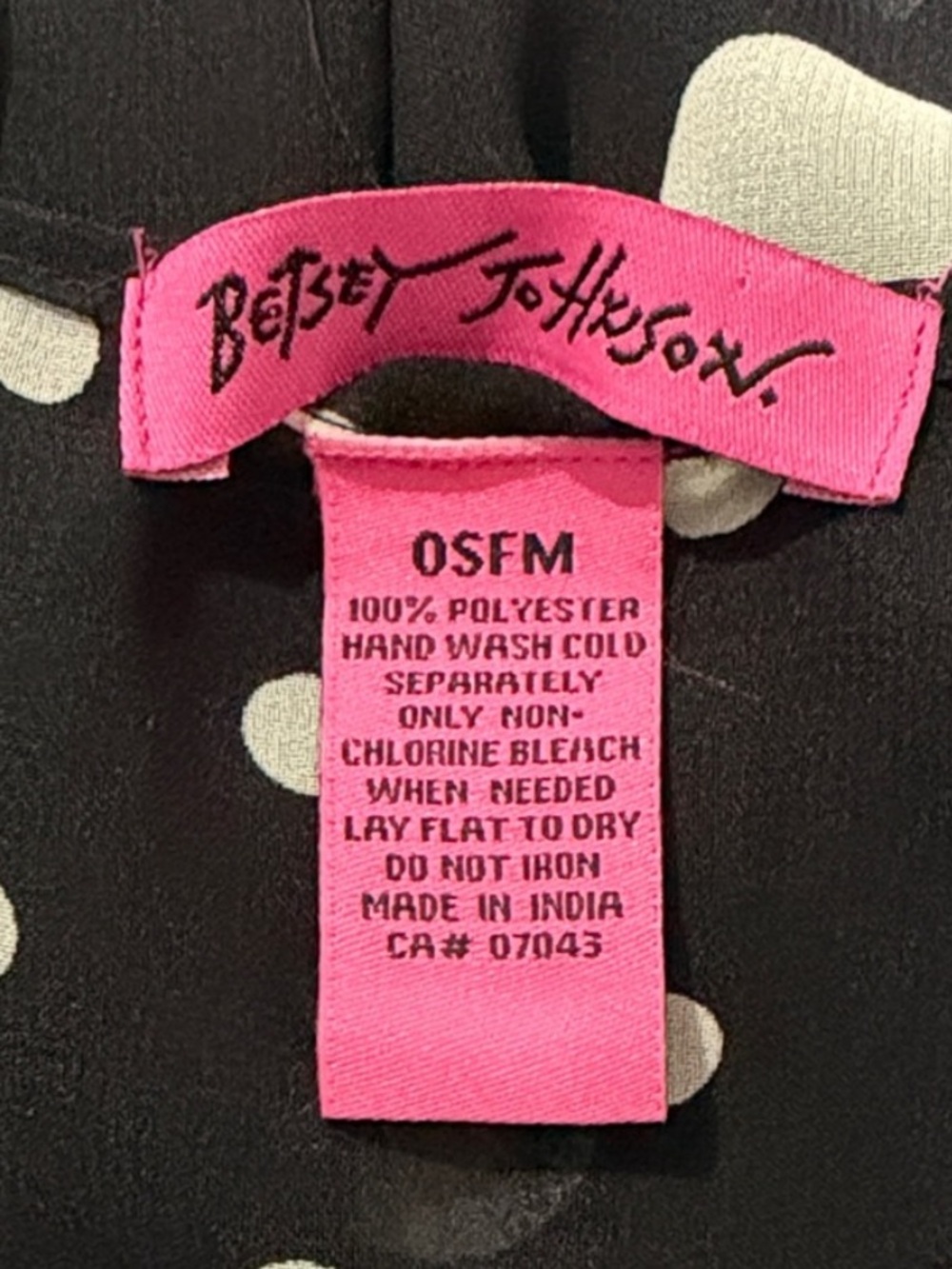 Betsey Johnson Black & White Polka Dot Tie Front Coverup - Picture 5 of 7